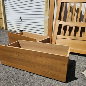 wooden single bed frame with 2 drawers - Image 3