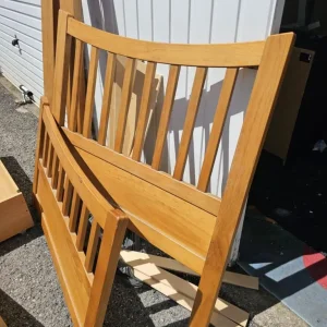 wooden single bed frame with 2 drawers - Image 4
