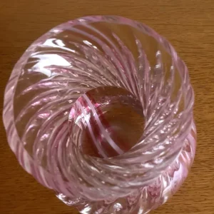 Caithness Scottish Glass Flamenco Pink Swirl Vase - Image 2