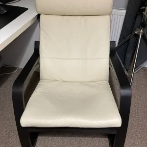 IKEA POANG Rocking Chair Black Brown Light Beige Leather