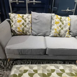 Light grey L shape corner sofa and pouffe - Image 4