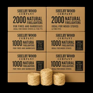 Eco Wood Wool Firelighters – 2000 Pieces, UK Made