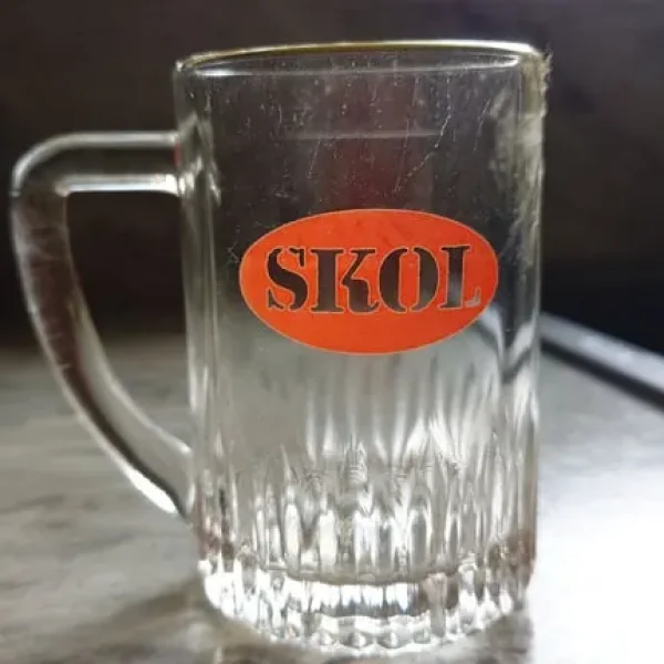 Branded beer and whiskey glasses collection