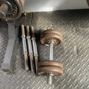 Gym bench, barbells, dumbbells and weights - Image 8