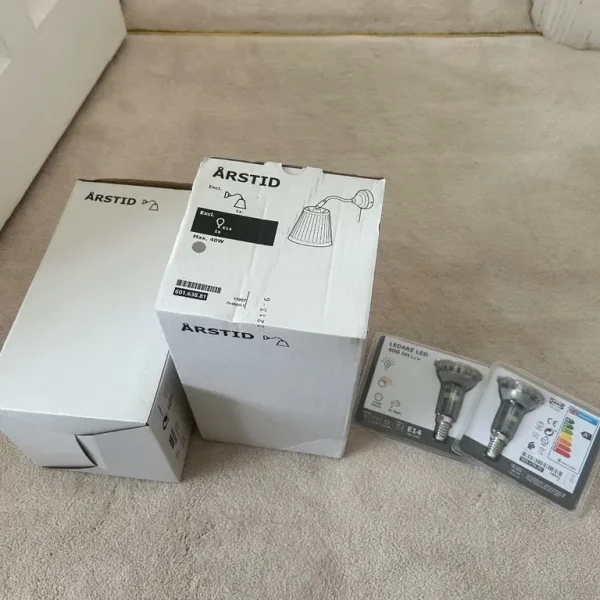 IKEA ASTRID Wall Lamp Set with Bulbs