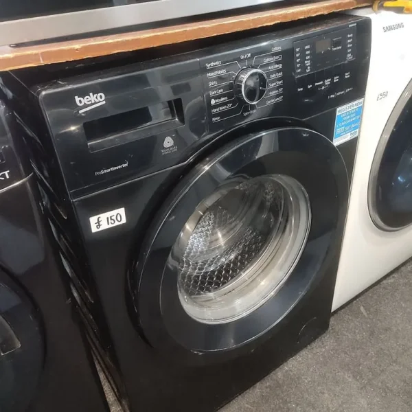 BLACK 8KG BEKO WASHING MACHINE 1400RPM A+++ ENERGY EFFICIENT