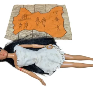 Retro Pocahontas doll with faint dress marks