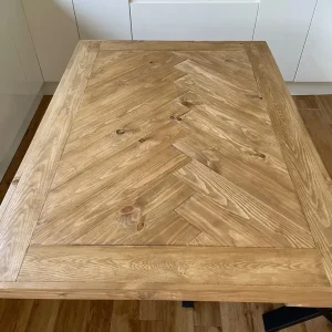 Herringbone Design Dining Table with Bench - Image 7
