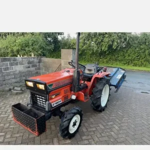 Mini Hinomoto E1804 compact tractor with grass cutter topper