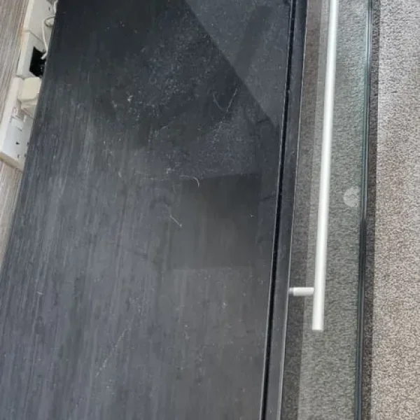 Black wood TV stand