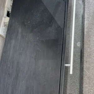 Black wood TV stand