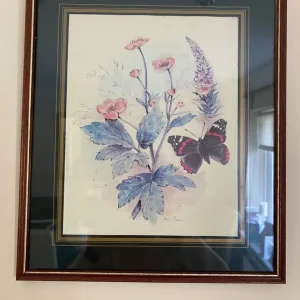 Mounted picture in dark wood frame - Image 2