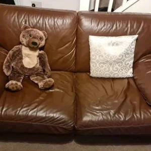 Brown leather sofa good condition - Image 2