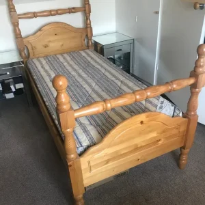 Pine Single Bed with Mattress - Image 2
