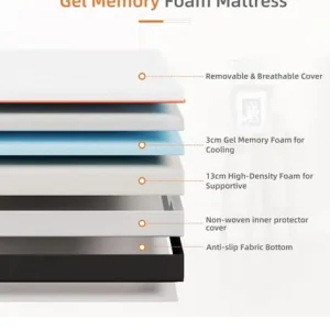 Gel Memory Foam Single Mattress 90x190x16cm - Image 2