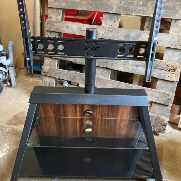 AVF OPTIONS EASL925A EASEL CANTILVER TV STAND FOR UP TO 65" TV WITH WALLNUT AND GLASS