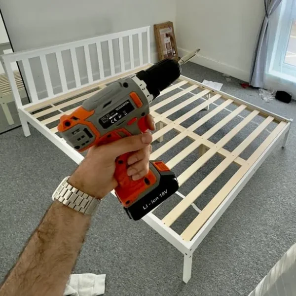 Bed frame with mattress