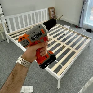 Bed frame with mattress