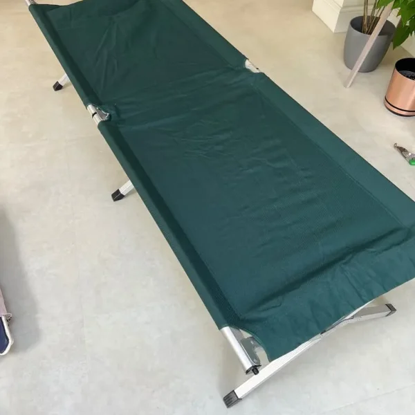 Green Canvas Heavy Duty Portable Folding Camp Bed