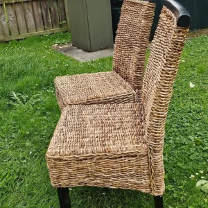 Dining room chairs rattan / wicker - Image 2