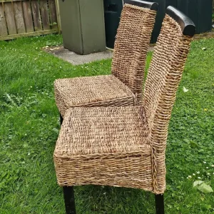 Dining room chairs rattan / wicker - Image 4