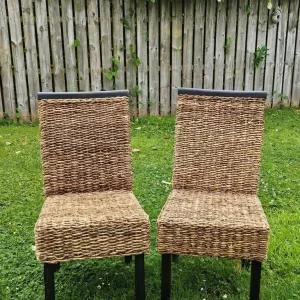 Dining room chairs rattan / wicker - Image 5