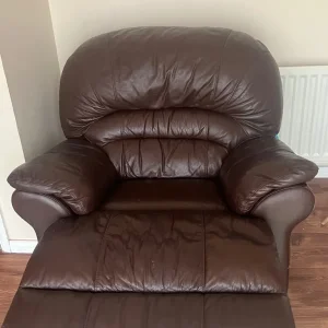 Brown Leather Recliner Sofa Set – 3-Seater + Arms