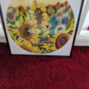 Oil painting of sunflowers