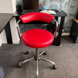 Luxury Red Leather Swivel Chair – Hardly Used - Image 2
