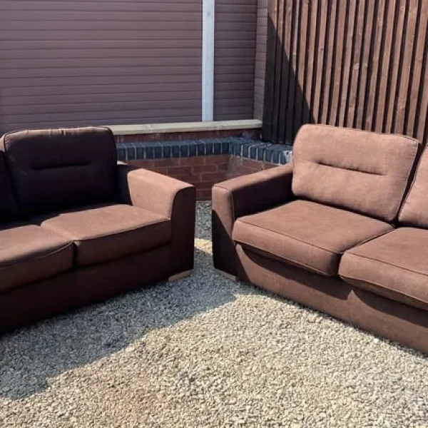 Matching Brown Fabric Sofas