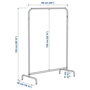3 x White Metal Clothing Rails - Image 3