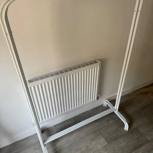 3 x White Metal Clothing Rails