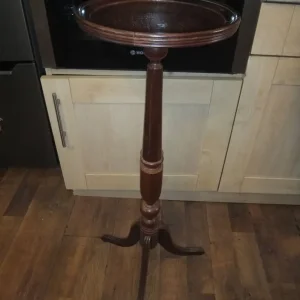 Vintage hand-carved wooden plant stand, 90cm tall