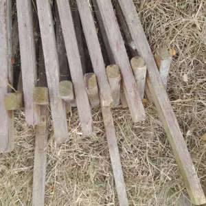 2 wooden folding garden deck chairs need painting or varnishing - Image 2