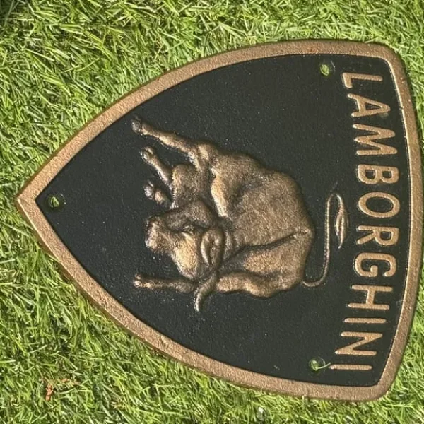 lamborghini cast iron plaque sign