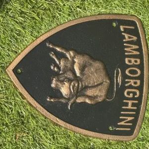 lamborghini cast iron plaque sign