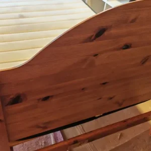 Antique Pine single bed with mattress - Image 5