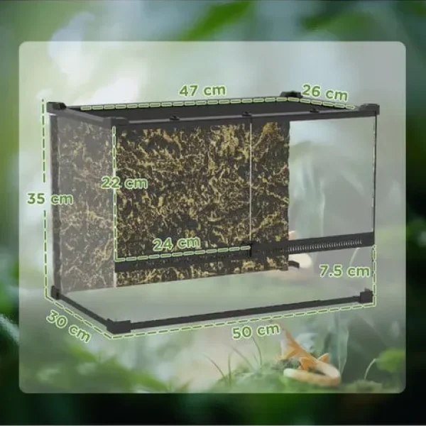Pawhut front opening glass vivarium