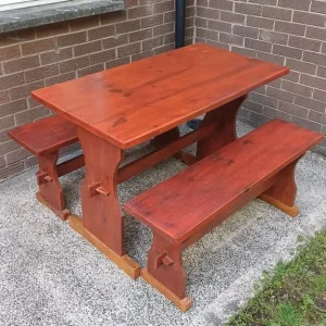 Dining table with 2 benches