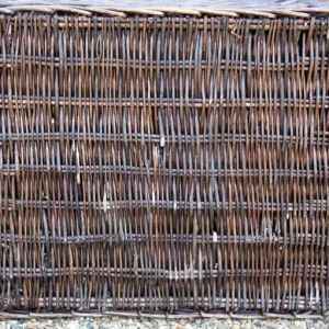 Large Wicker Storage Basket Chest. Dark Brown. Side Table. C 1980s - Image 8