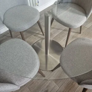 Glass table and 4 chairs