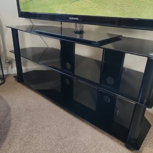 Glass TV Stand - Black - Image 2