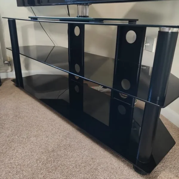 Glass TV Stand - Black