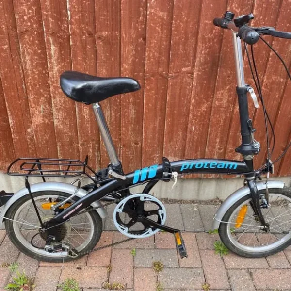 Proteam Folding Bike 6-speed Shimano gears black 16" wheels