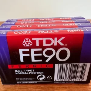 4 x Unopened TDK FE90 cassette tapes - Image 3