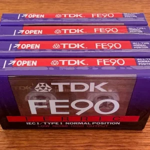4 x Unopened TDK FE90 cassette tapes