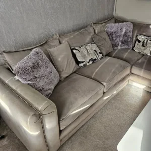Grey Velvet Corner Sofa - Image 3
