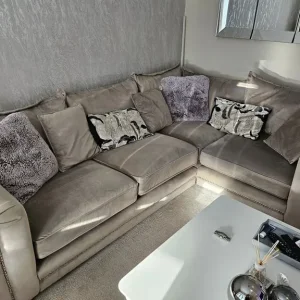 Grey Velvet Corner Sofa - Image 4