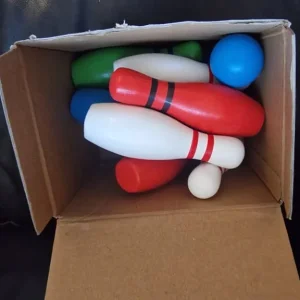 Wooden home bowling set