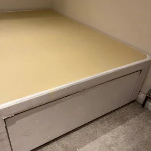 King size divan bed base with drawers and grey Valance cover - Image 2